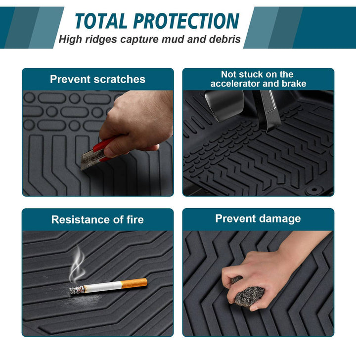 TPE Rubber Car Floor Mats For 18-23 Tacoma Double Cab