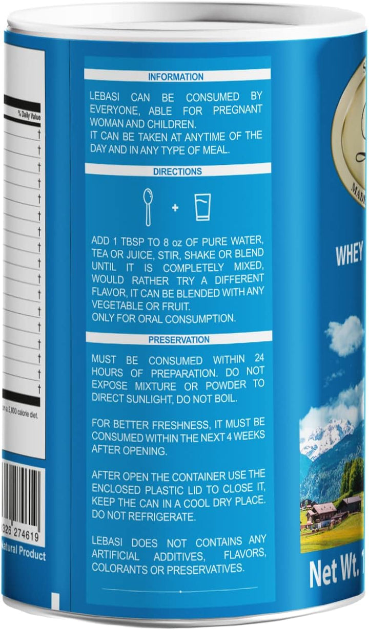 Lebasi Lactoserum Swiss Whey Supplement Powder Immune Support Suero de Leche 500 gr Two Pack.