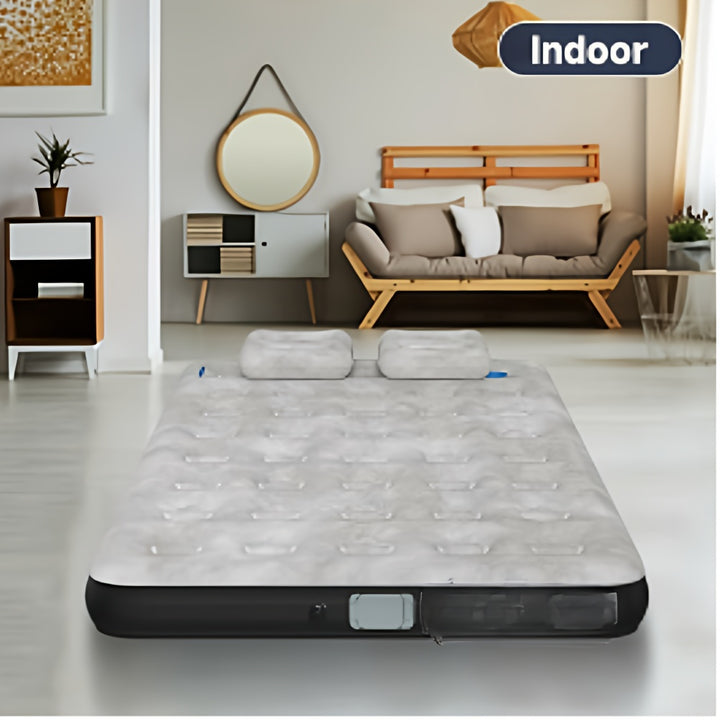 Full Size Truck Inflatable Mattress, Fits For 5.5-6.5 Ft Trucks, Inflatable Pickup Truck  Air Bed, With Phone Slot And Cup Slot, 2 Pillows, Suitable For Outdoor And Indoor