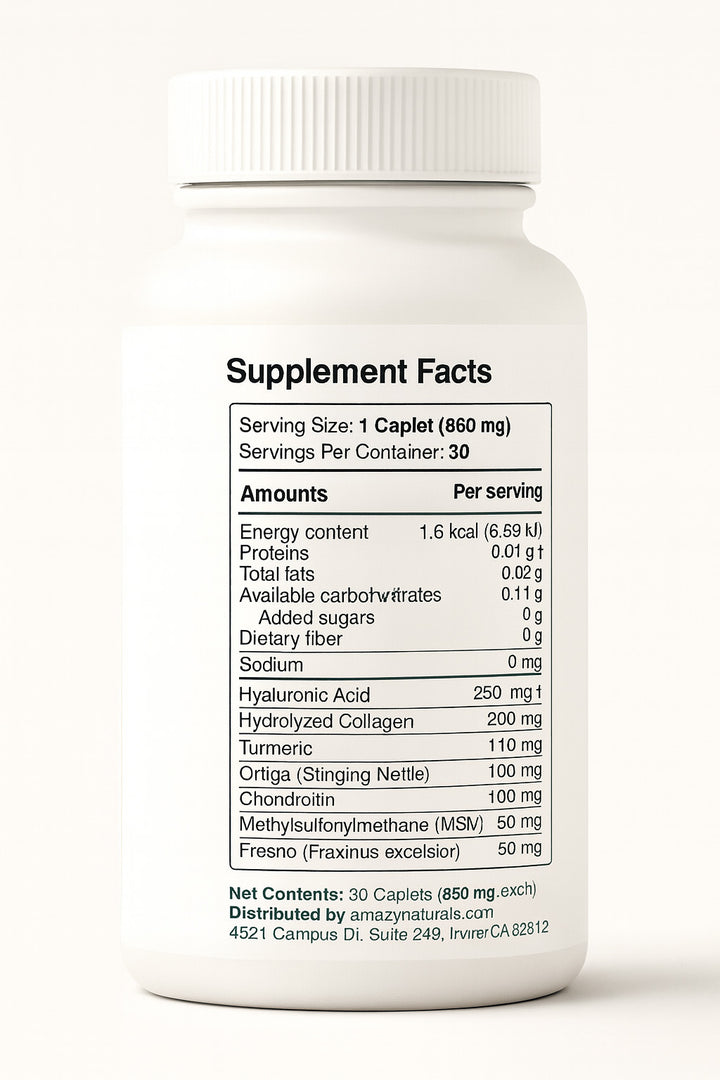Artiflex Joint Support Supplement, 850mg, 30 Caplets, with Hyaluronic Acid.