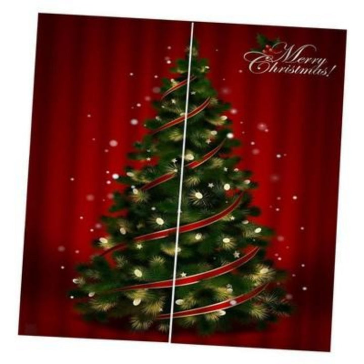 Christmas Pattern Home Decoration Living Room Bedroom Window Curtains