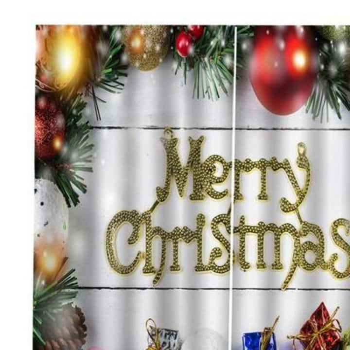 Christmas Pattern Home Decoration Living Room Bedroom Window Curtains