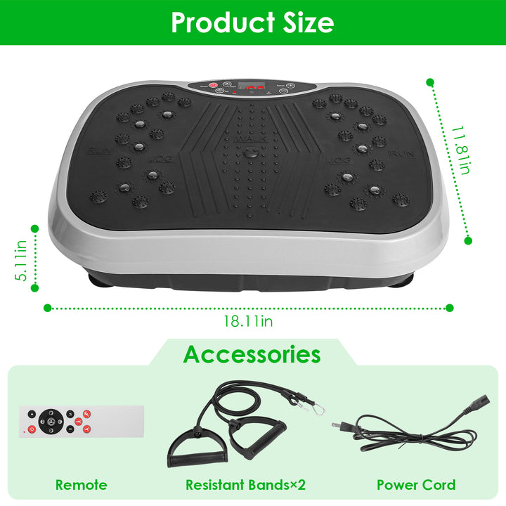 1Pc Vibration Exercise Machine With Resistant Bands Remote Control Whole Body Vibration Platform Workout Equipment Home Fitness Training Equipment For Weight Loss Fat Burner